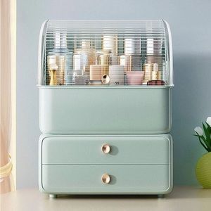 Joybos Dustproof Cosmetic Organizer Box with Lid in Mint (New in box)